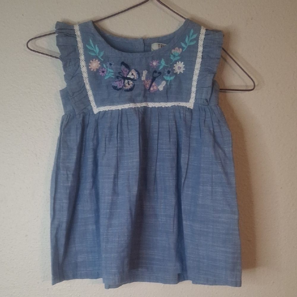 True Craft Blue Kids Top with Embroidered Design size 18 months NWT